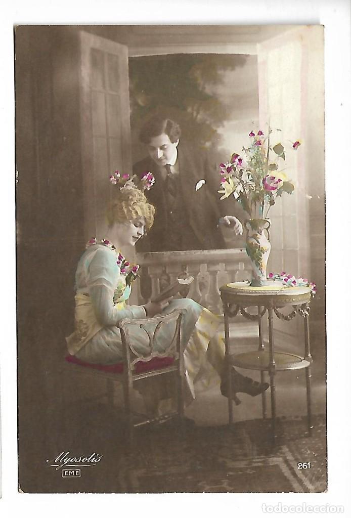 Fotografia antiga: 1R- ANTIGUA FOTO-POSTAL - UNA PAREJA - ROMANTICA - ESCRITA