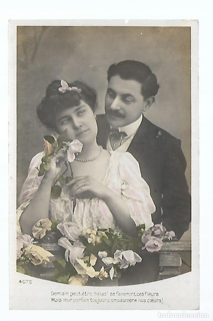 Fotografia antiga: 1R- ANTIGUA FOTO-POSTAL - UNA PAREJA - ROMANTICA - ESCRITA