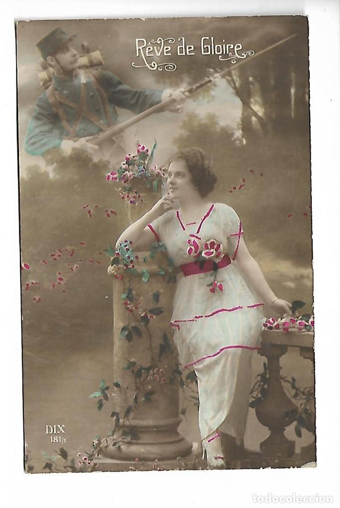 Fotografia antiga: 1R- ANTIGUA FOTO-POSTAL - UNA DAMA REVE GLORIE - ROMANTICA - ESCRITA