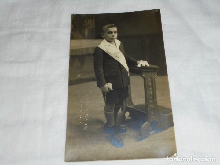 Antique Photography: ANTIGUA FOTO POSTAL NI&Ntilde;O COMUNION FOTO LUIS V DE MONTANO