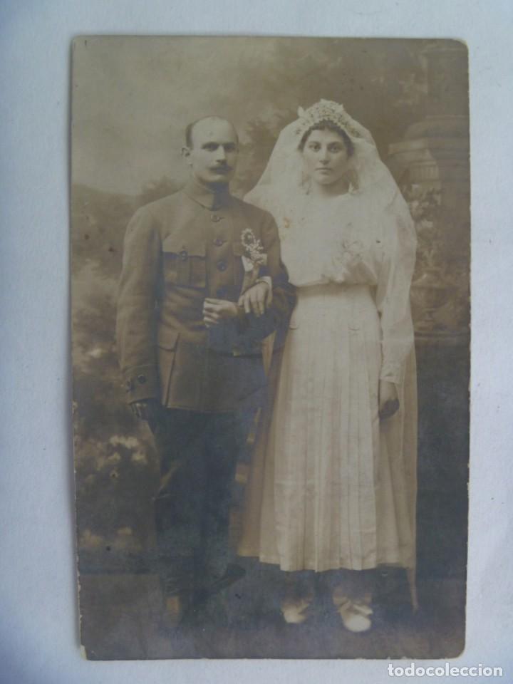 Fotograf&iacute;a antigua: PRECIOSA FOTO DE ESTUDIO DE BODA DE MILITAR RUSO , PRINCIPIOS DE SIGLO