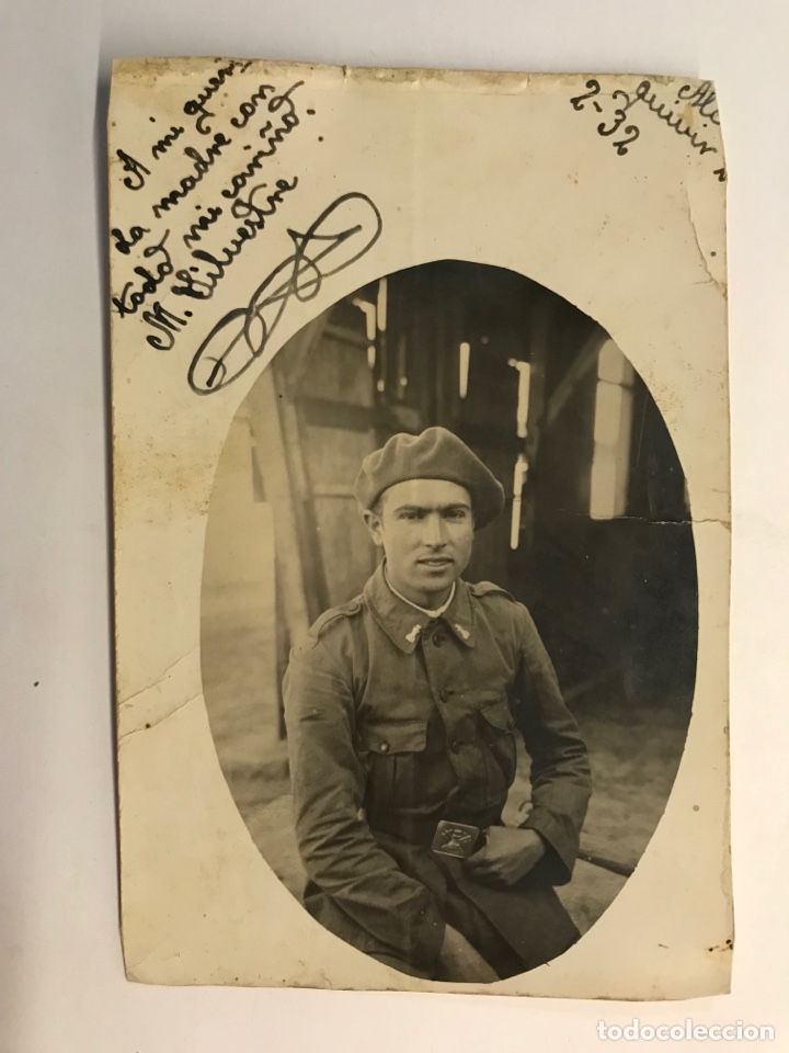 Alte Fotografie: MILITAR ALCAZARQUIVIR. Fotograf&iacute;a Soldado Valenciano en su servicio en Filas&hellip; (a.1932)