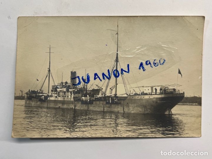 Alte Fotografie: BARCOS. Tarjeta Postal Fotograf&iacute;ca Puerto de Cartagena? (h.1920?) Medidas: 14 x 8 cm.,