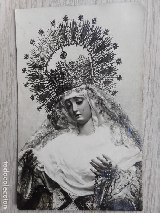 Fotograf&iacute;a antigua: ANTIGUA FOTOGRAFIA.VIRGEN DEL ROSARIO.MONTESION.FOTO LUNA.SEVILLA A&Ntilde;OS 20.30