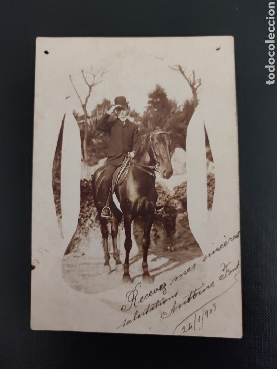 Fotografia antiga: Jinete a caballo (a&ntilde;o 903). Uni&oacute;n Universal de Correos. Circulada. ZZC