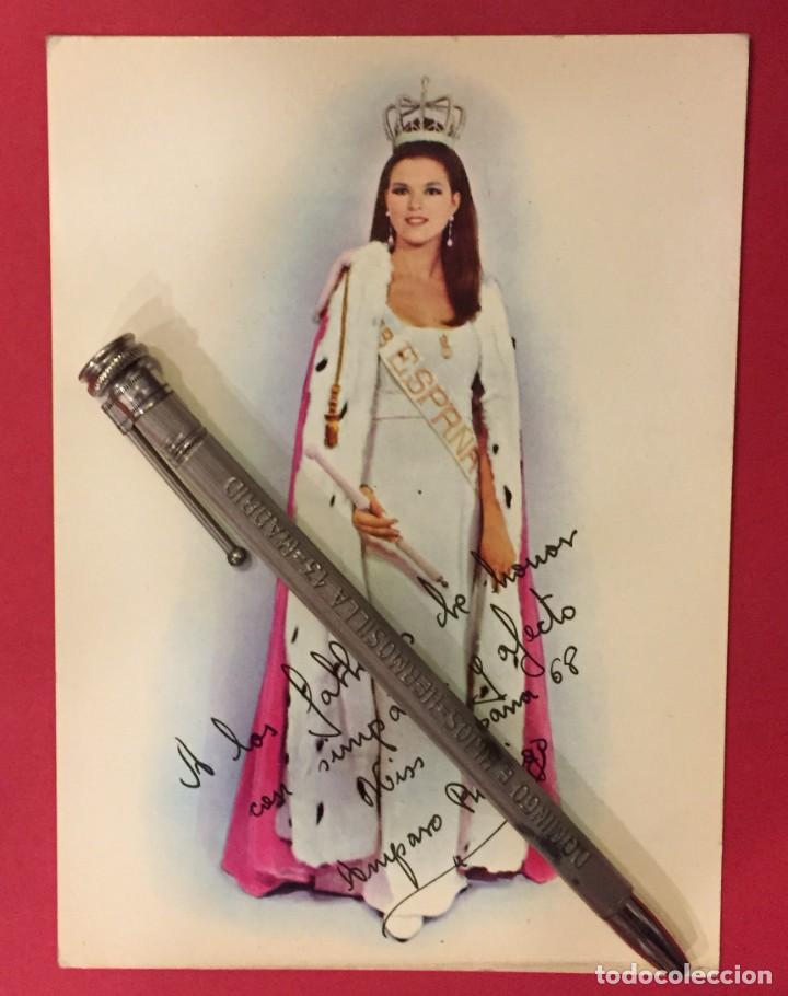 Antique Photography: FOTO POSTAL DE MISS ESPA&Ntilde;A 1968 AMPARO RODRIGO DEDICADA A LOS FALLEROS DE HONOR