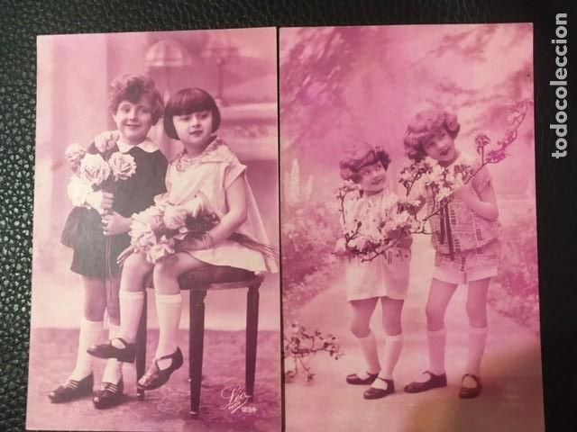 Antique Photography: NI&Ntilde;OS. 2 POSTALES A&Ntilde;OS 20