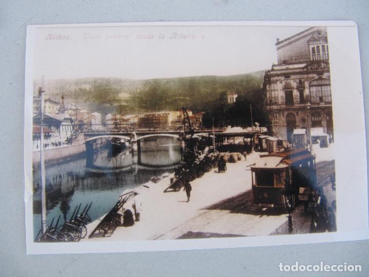 Fotografia antica: BILBAO.VISTA GENERAL DE LA RIBERA FOTO REPLICA