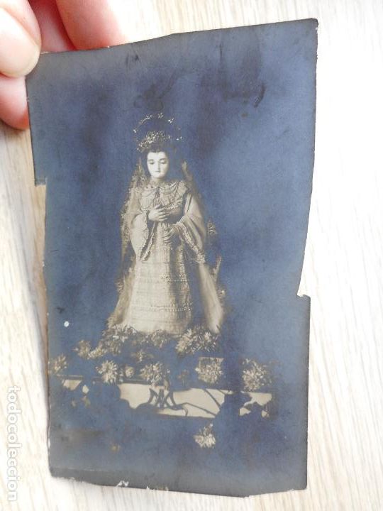 Fotografia antica: ANTIGUA FOTOGRAFIA DE VIRGEN SIN IDENTIFICAR.SANLUCAR BARRAMEDA? 1912 CONVENTO?