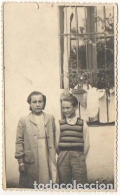 Fotografia antica: FOTO POSTAL SIN CIRCULAR, PAREJA DE NI&Ntilde;A Y NI&Ntilde;O - ALBUMINA-3125