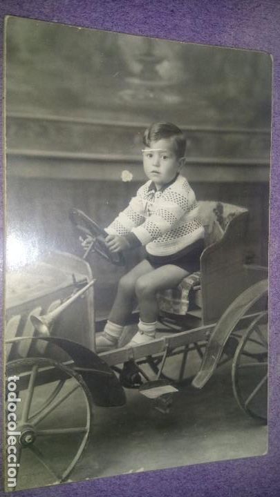 Fotografia antica: Fotograf&iacute;a : NI&Ntilde;O con COCHE de Pedales.