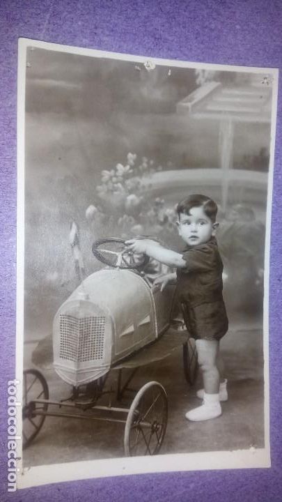 Fotograf&iacute;a antigua: Fotograf&iacute;a, NI&Ntilde;O y COCHE a PEDALES.