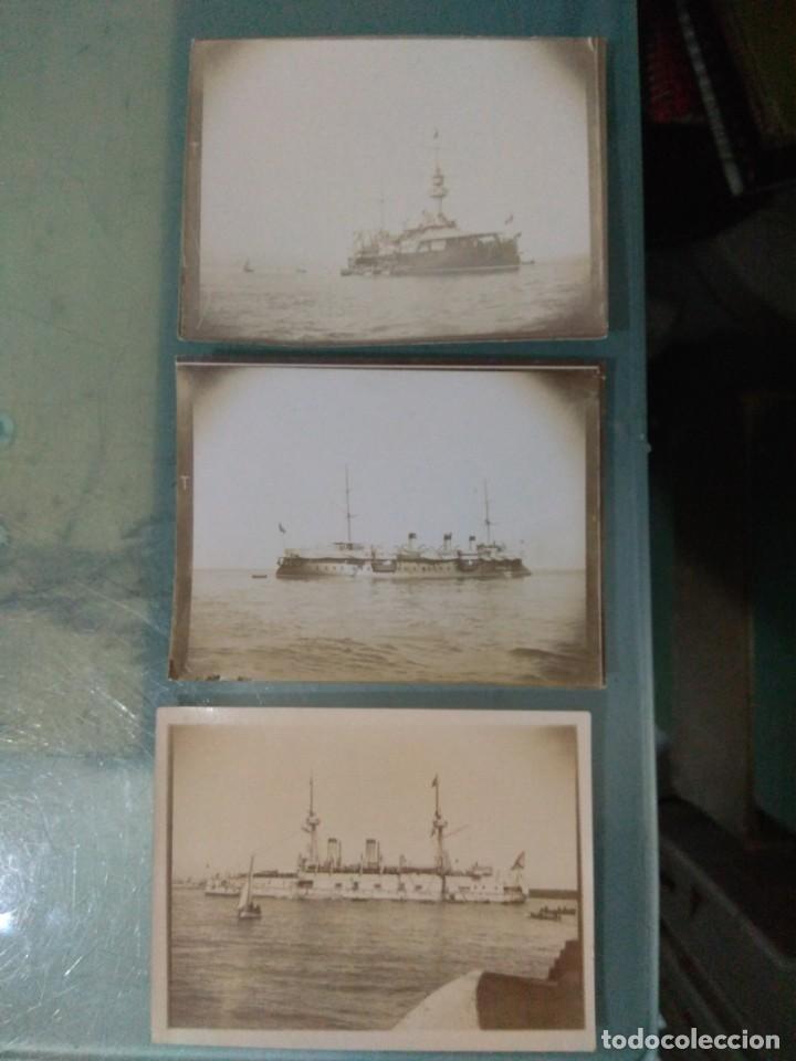 Antique Photography: LOTE DE 3 FOTOGRAF&Iacute;AS ANTIGUAS DE BARCOS.