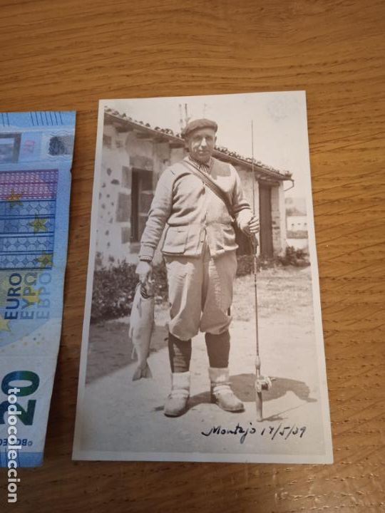 Alte Fotografie: Montejo, 1939. Pesca. Postal fotogr&aacute;fica