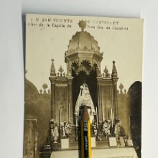 Fotografía antigua: NUESTRA SEÑORA DE CASTELLET, BARCELONA. FOTOGRAFÍA J.B. ALTAR DE LA CAPILLA…. (H.1920?)