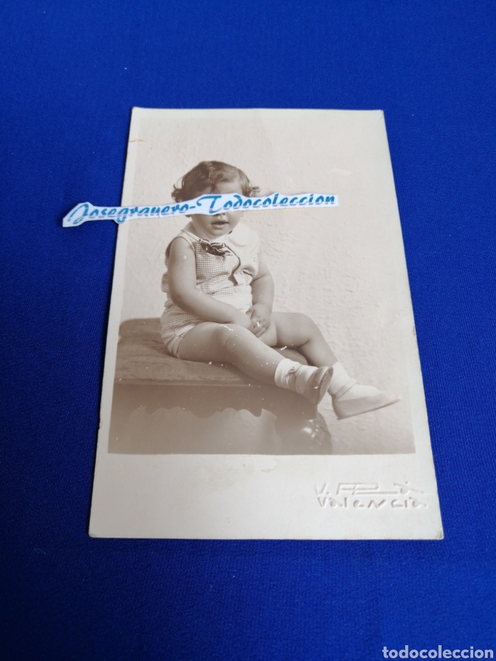 Alte Fotografie: NI&Ntilde;O MODELO FOTOGRAFIA POSTAL CON SELLO FOT&Oacute;GRAFO