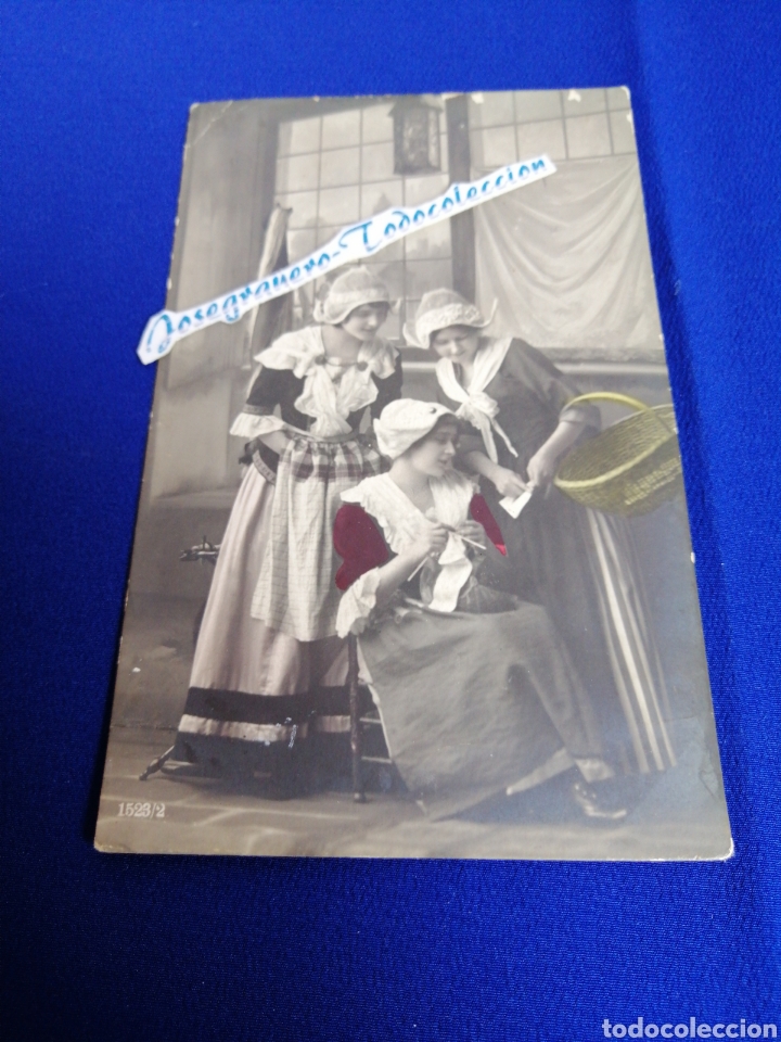 Alte Fotografie: HOLANDESAS MODELOS POSANDO TARJETA FOTOGR&Aacute;FICA