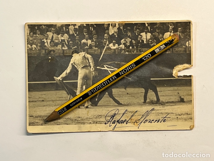 Antique Photography: RAFAEL LLORENTE Torero. Tarde de Toros. Aut&oacute;grafo del torero&hellip; deslucida. Huella fotograf&iacute;ca EL RUEDO
