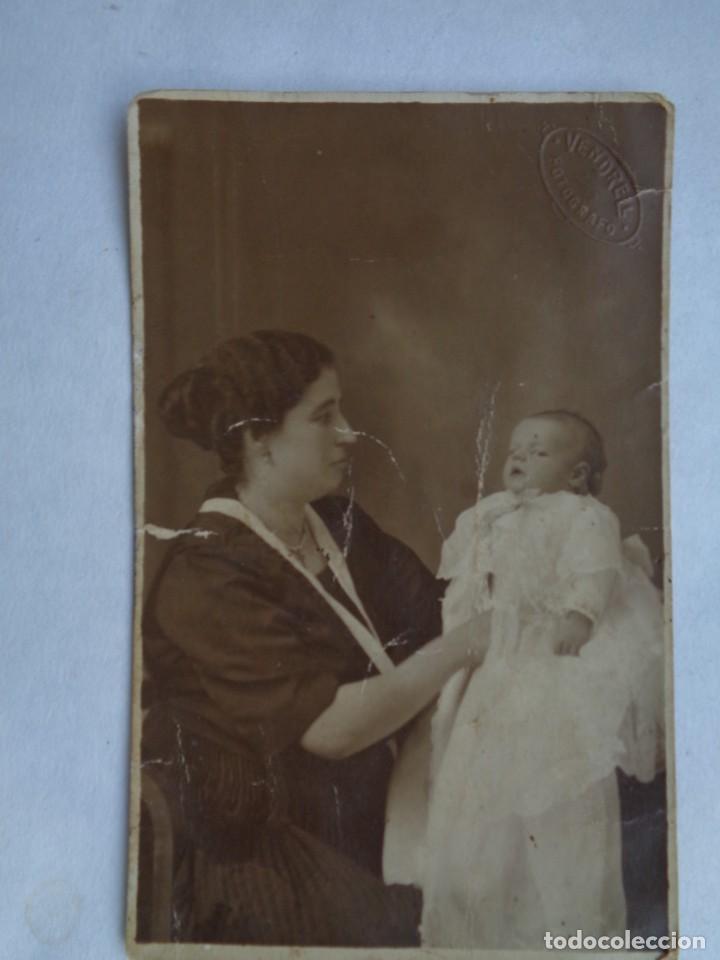 Fotografia antica: PRECIOSA FOTO DE ESTUDIO DE SE&Ntilde;ORA CON BEBE . PRINCIPIOS DE SIGLO. DE VENDRELL