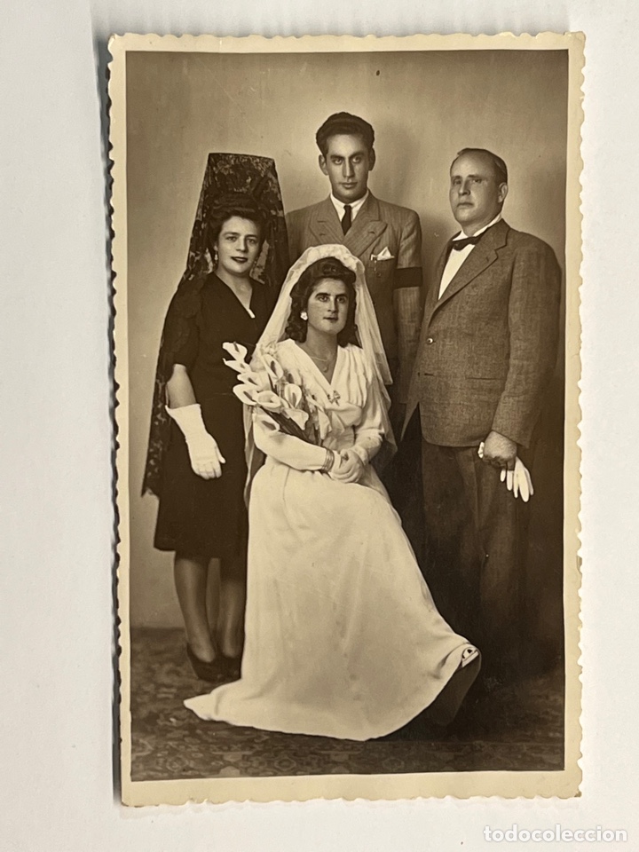 Alte Fotografie: CORDOBA, Fotograf&iacute;a Familiar el d&iacute;a de nuestra Boda&hellip; Postguerra (h.1945?)