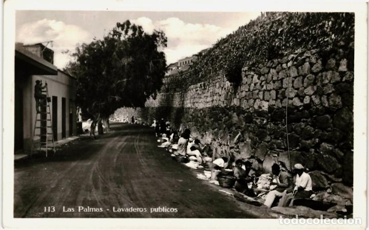 Alte Fotografie: TARJETA POSTAL LAVADEROS PUBLICOS -LAS PALMAS- BAZAR ALEMAN N&ordm; 113 -