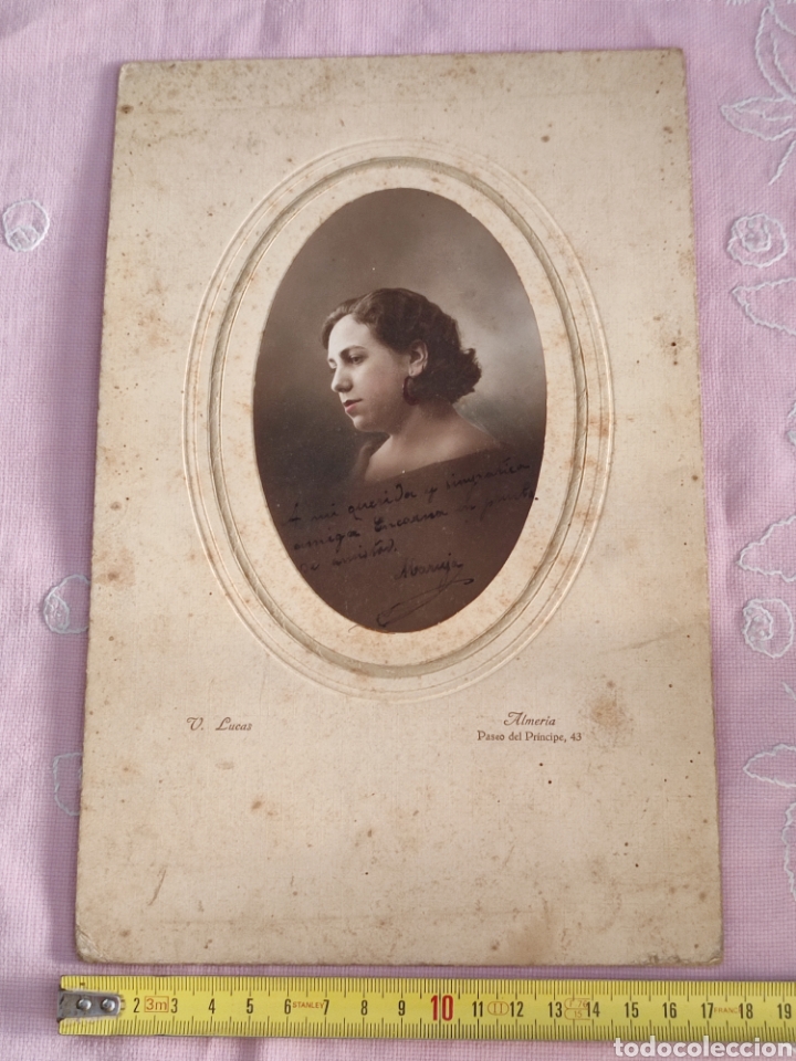 Fotograf&iacute;a antigua: Foto antigua dedicada V. Lucas Almeria