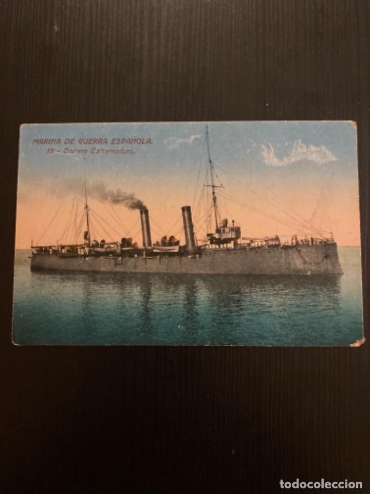 Fotograf&iacute;a antigua: Tarjeta postal marina de guerra espa&ntilde;ola 15 crucero extremadura