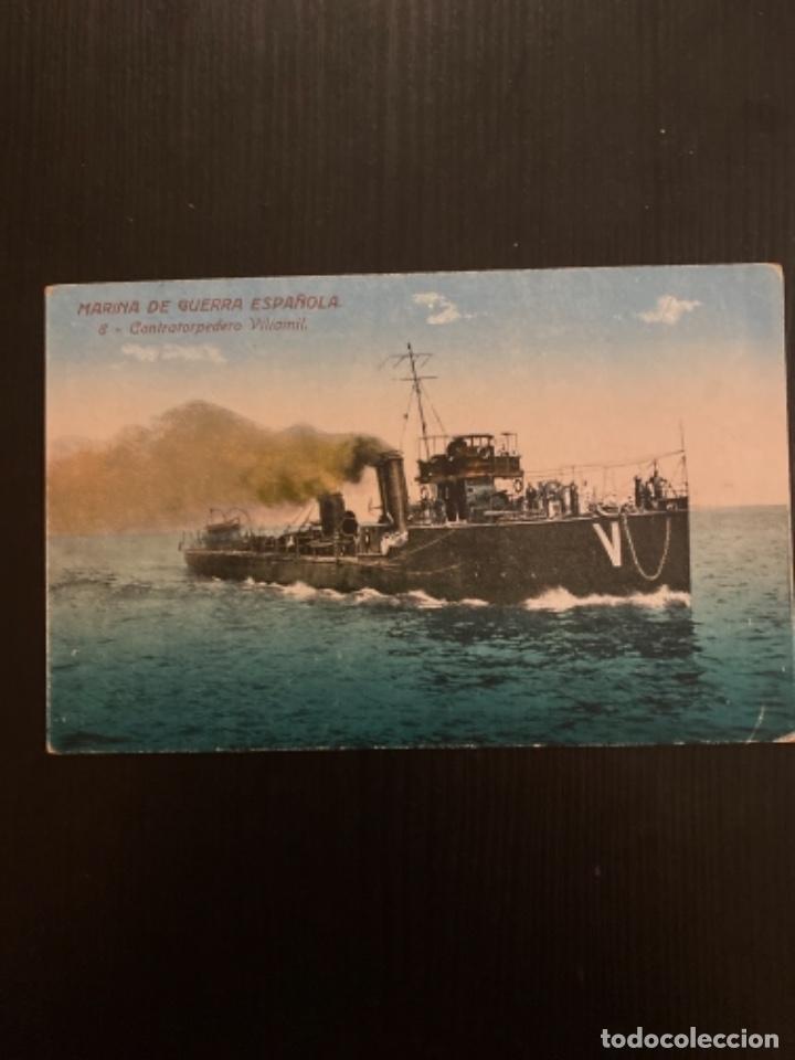 Fotograf&iacute;a antigua: Tarjeta postal marina de guerra espa&ntilde;ola 8 contratorpedero Villamil