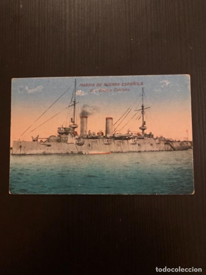 Fotograf&iacute;a antigua: Tarjeta postal marina de guerra espa&ntilde;ola 16 crucero Catalu&ntilde;a