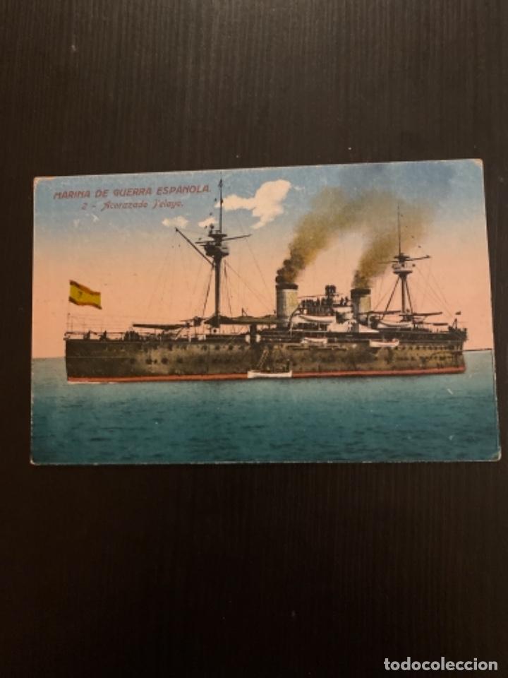 Fotograf&iacute;a antigua: Tarjeta postal marina de guerra espa&ntilde;ola acorazado Pelayo