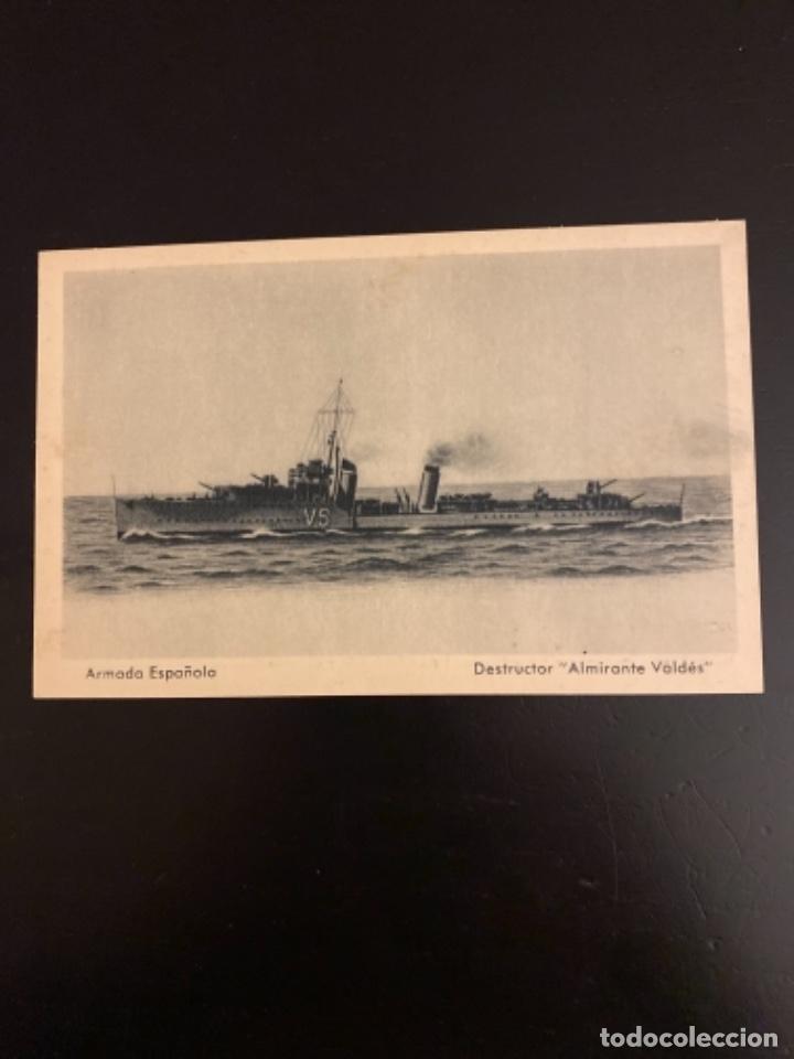 Fotograf&iacute;a antigua: Tarjeta postal armada espa&ntilde;ola destructor Almirante Vald&eacute;s