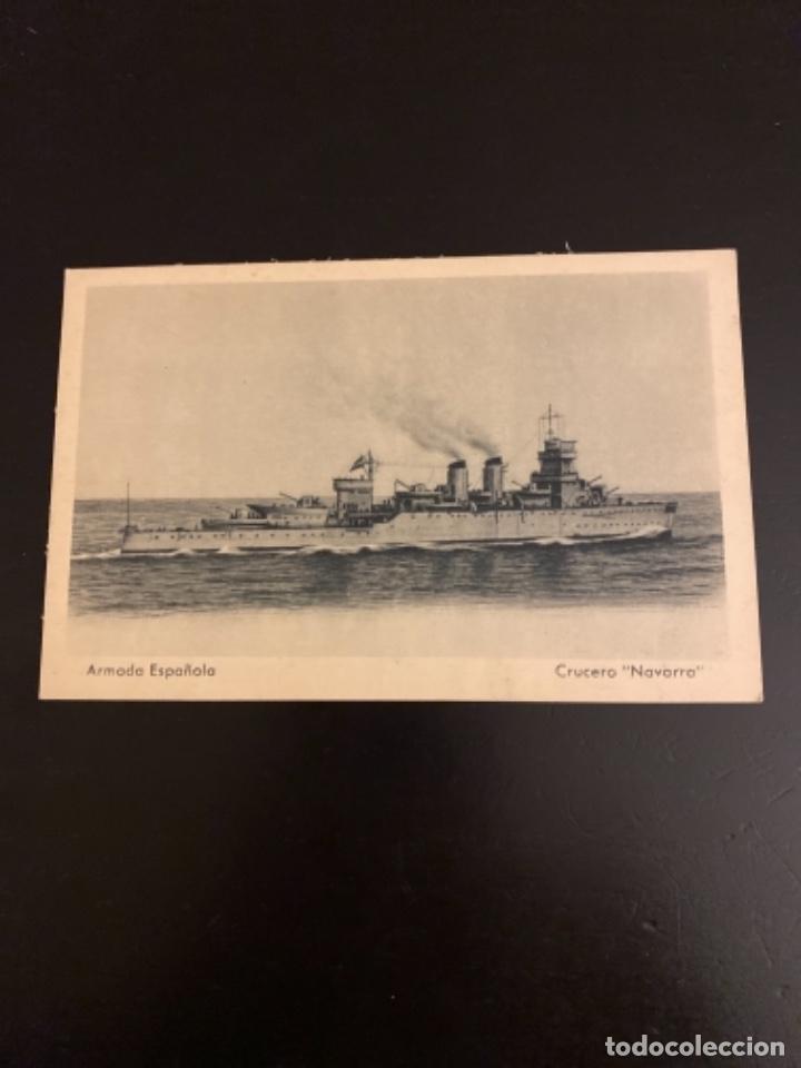 Fotograf&iacute;a antigua: Tarjeta postal armada espa&ntilde;ola crucero Navarro