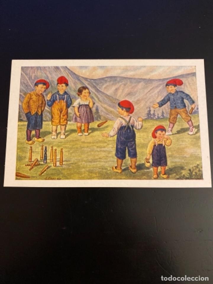 Fotograf&iacute;a antigua: Tarjeta postal catalana numero 14 serie jugant a bitlles cami Ull de Ter
