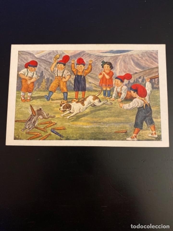 Fotograf&iacute;a antigua: Tarjeta postal catalana numero 15 serie jugant a bitlles cami Ull de Ter