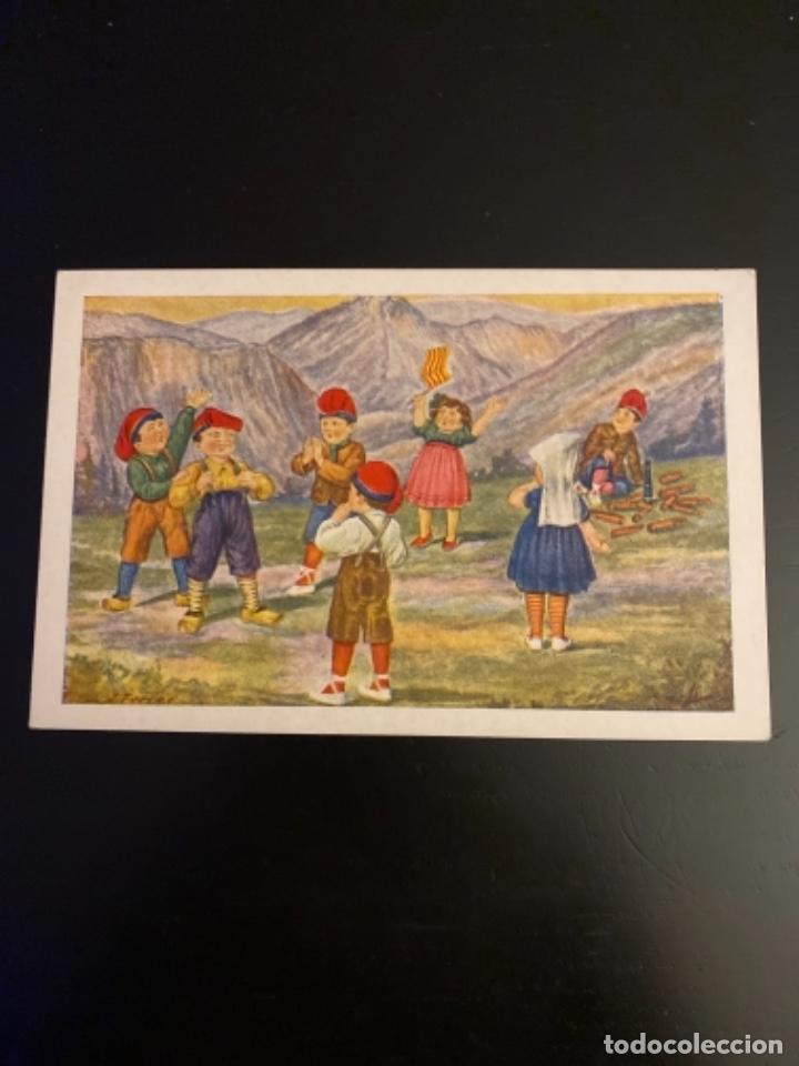 Fotograf&iacute;a antigua: Tarjeta postal catalana numero 18 serie jugant a bitlles cami Ull de Ter