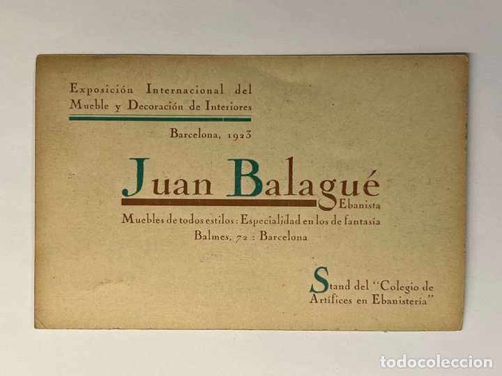 Photographie ancienne: JUAN BALAGUE, Ebanista&hellip; Exposici&oacute;n Internacional del Mueble y Decoraci&oacute;n de Interiores&hellip; (a.1923)