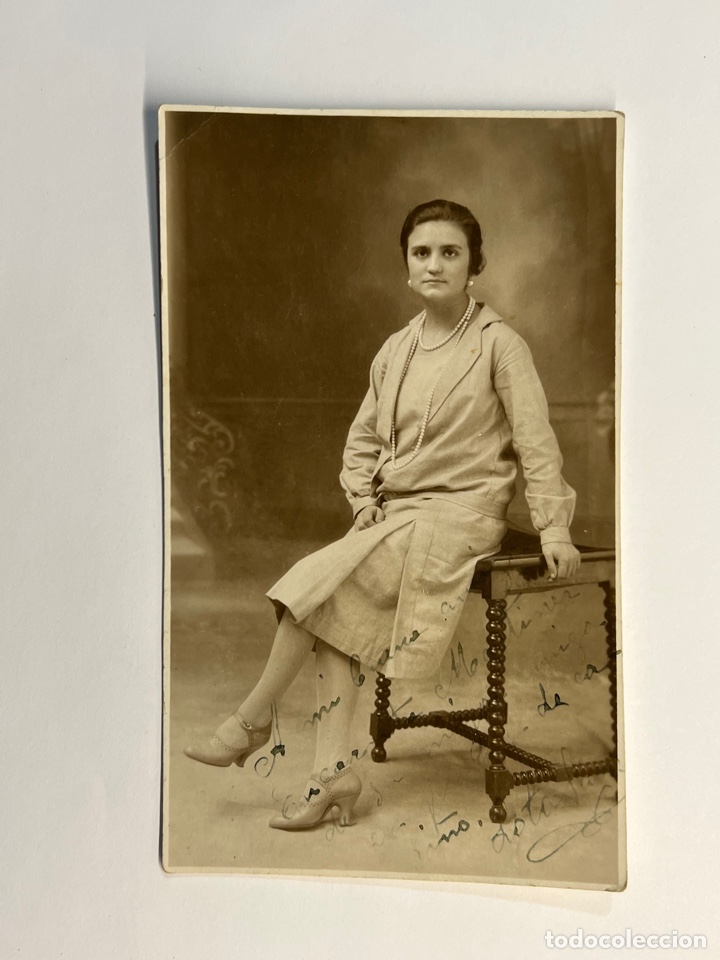 Photographie ancienne: ALMERIA. Fotograf&iacute;a Se&ntilde;ora con Collar de Perlas&hellip;. Foto Albacete - Almeria (h.1910?)