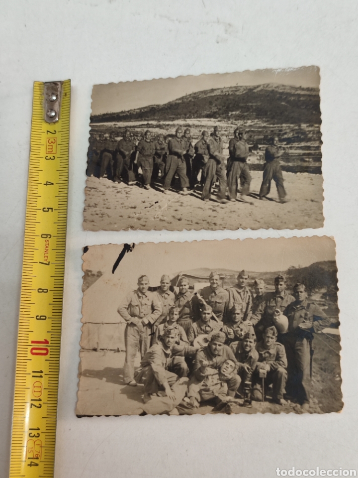 Fotografia antiga: Dos fotograf&iacute;as militares Regimiento Infanter&iacute;a Vizcaya Gabinete fotogr&aacute;fico 1949