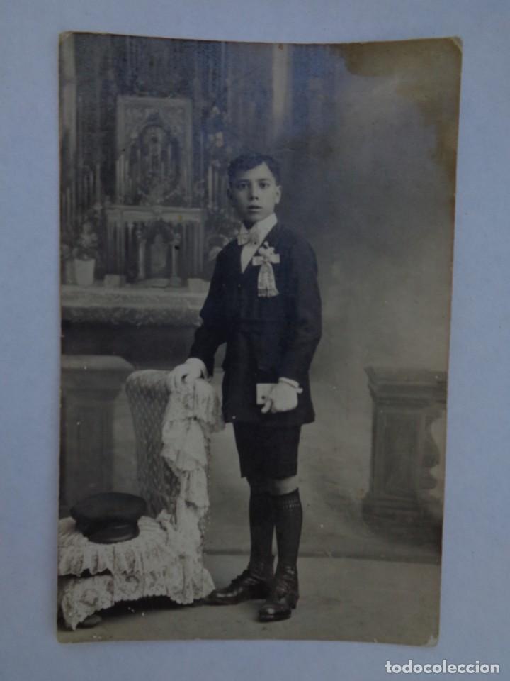 Antique Photography: PRECIOSA FOTO DE ESTUDIO DE NI&Ntilde;O DE PRIMERA COMUNION. FINES DEL XIX O PRINCIPIOS DEL XX