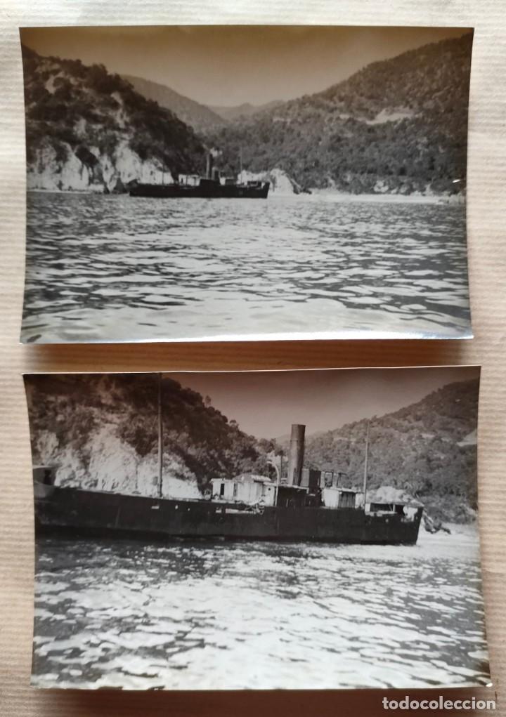 Fotografia antiga: BARCO VILLAMARRIQUE ENERO 1940 LOTE 2 FOTOS TAMA&Ntilde;O 9 X 12.5 CM.