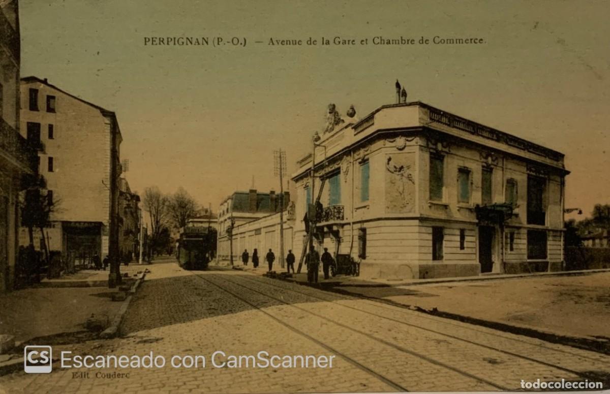 Fotografia antiga: PERPIGNAN-AVENUE DE LA GAREET CHAMBRE DE COMERCE- CARTE POSTALE- 1923
