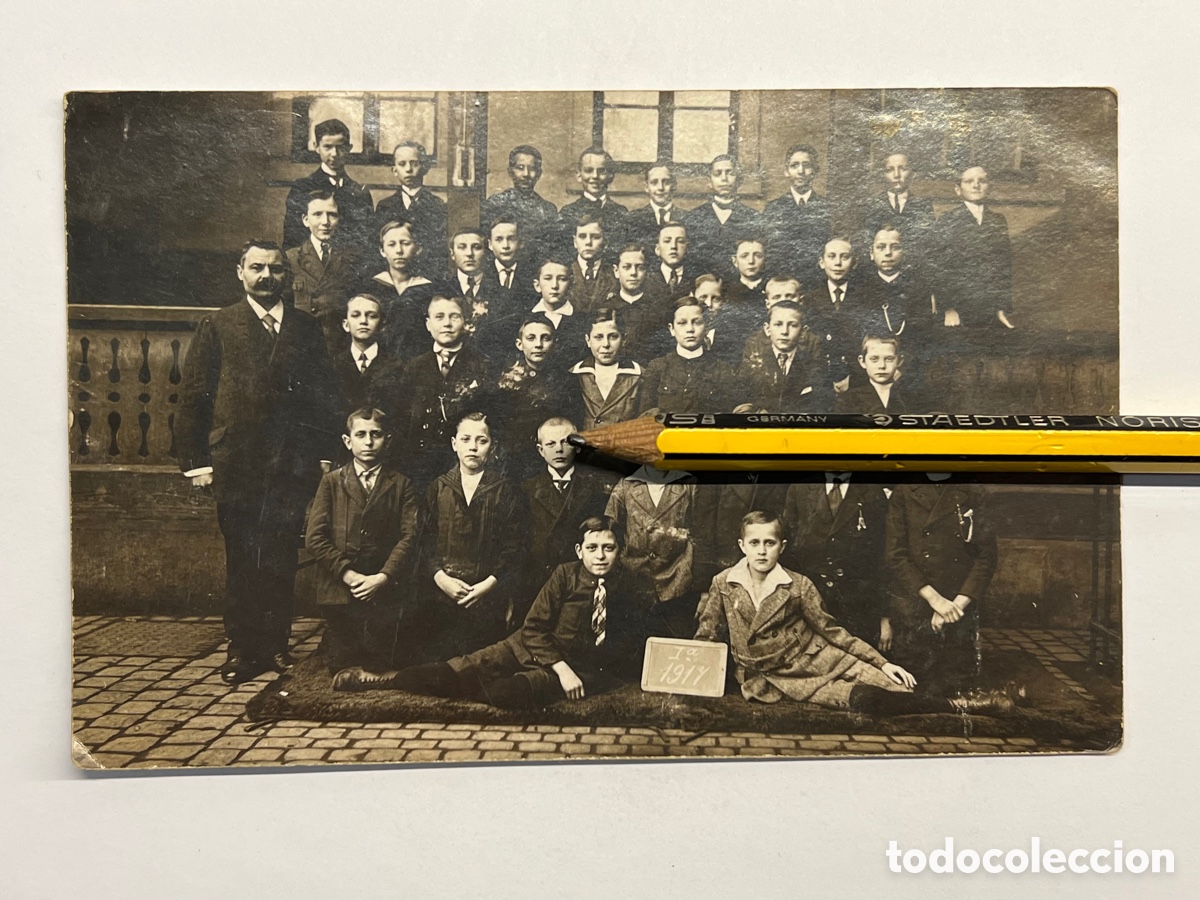 Fotografia antica: FOTOGRAF&Iacute;A.., COLEGIO ALEM&Aacute;N.. Promoci&oacute;n Escolar (a.1917) Med&iacute;das: 14 x 9 cm.,