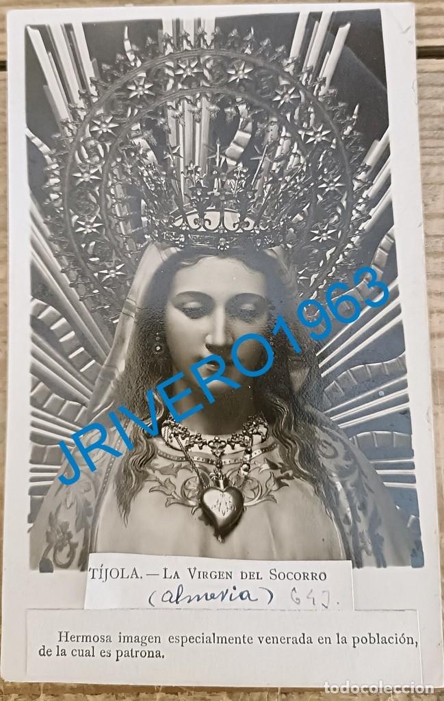 Antique Photography: ANTIQUISIMA POSTAL FOTOGRAFICA DE LA VIRGEN DEL SOCORRO, PATRONA DE TIJOLA, ALMERIA, 9X14 CMS