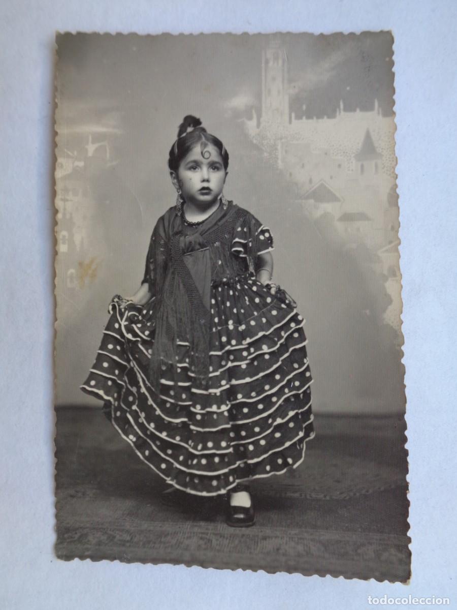 Alte Fotografie: PRECIOSA FOTO DE ESTUDIO DE NI&Ntilde;A VESTIDA DE FLAMENCA , A&Ntilde;OS 40
