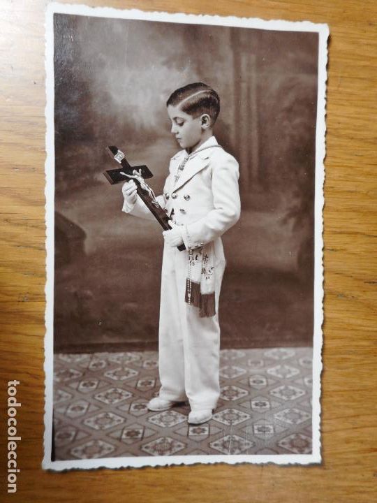 Antique Photography: ANTIGUA FOTOGRAFIA NI&Ntilde;O EL PRIMERA COMUNION FOTO J.PARRA CORDOBA A&Ntilde;OS 20.30