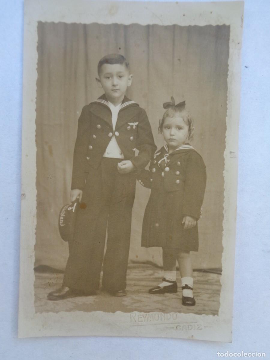 Fotograf&iacute;a antigua: FOTO ESTUDIO NI&Ntilde;OS VESTIDOS DE MARINEROS NAZIS KRIEGSMARINE, LEPANTO DAUTSCHLAND. RAYMUNDO, CADIZ