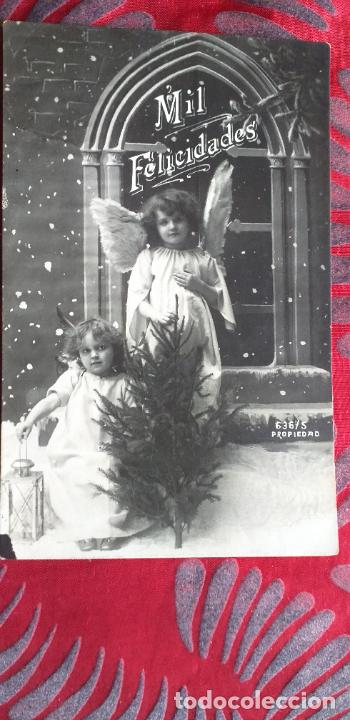 Antique Photography: FELICIDADES-V12-135X85mm-FOTO POSTAL-MIL FELICIDADES