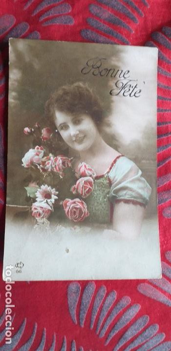 Antique Photography: FELICIDADES-V12-135X85mm-FOTO POSTAL-BONNE FETE