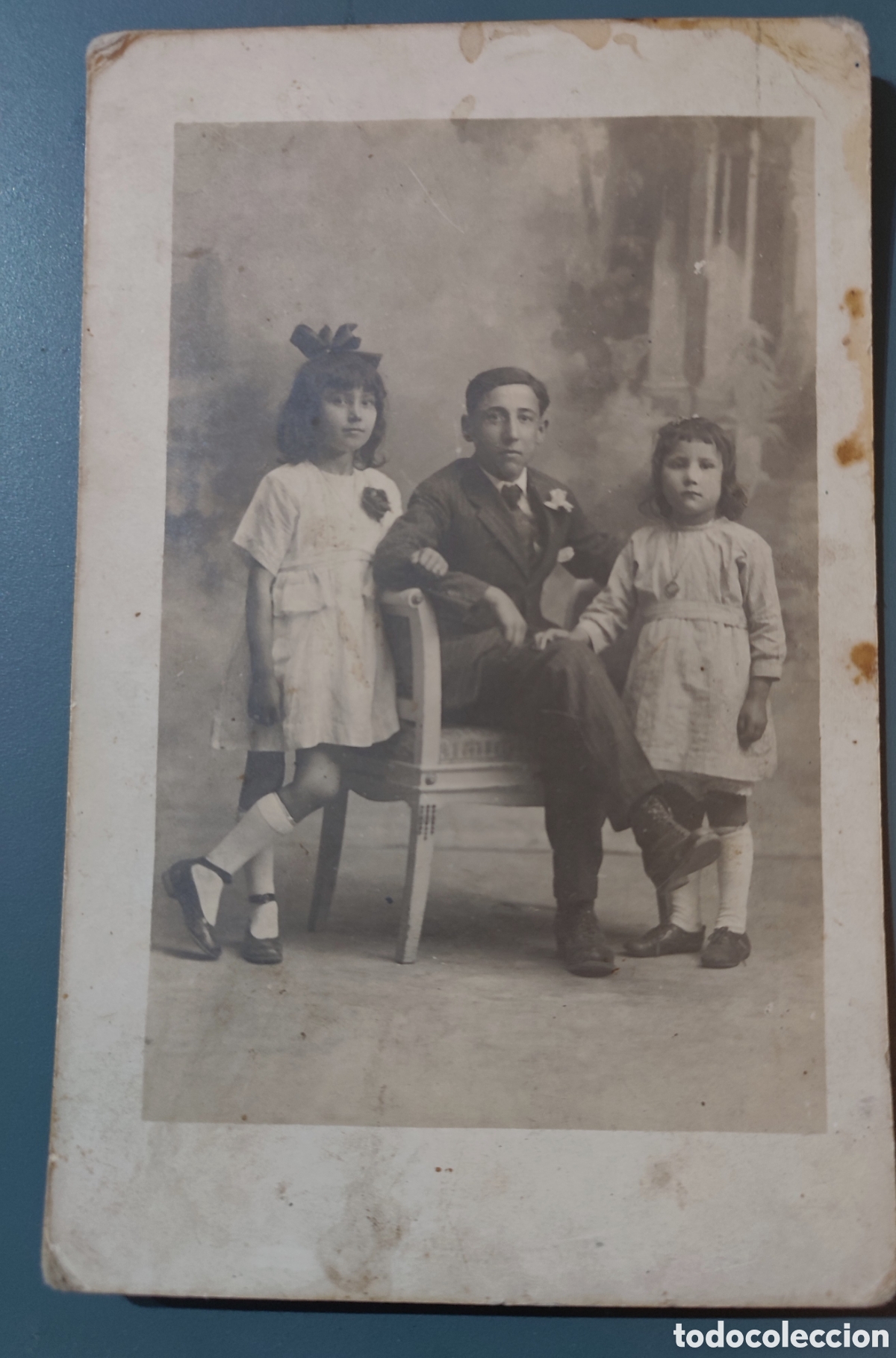 Alte Fotografie: Antigua foto postal de famila