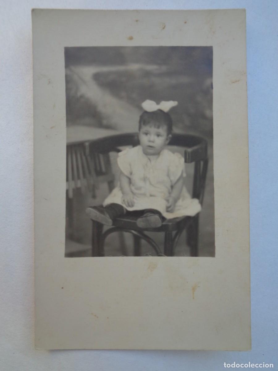 Antique Photography: PRECIOSA FOTO DE ESTUDIO DE NI&Ntilde;A PEQUE&Ntilde;A CON LAZO, PRINCIPIOS DE SIGLO